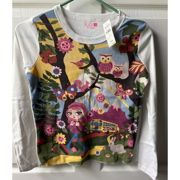 The Childrens Place Girls Shirt xlg SIZE 14 School Bus T Shirt Has Tags - Picture 3 of 4